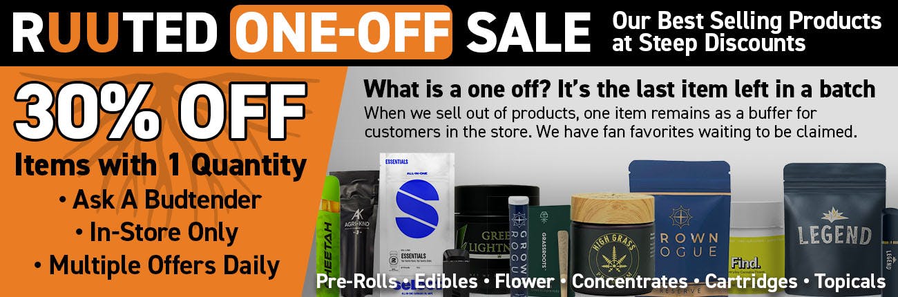 RUUTED's One Unit Remaining Sale - IN STORE ONLY