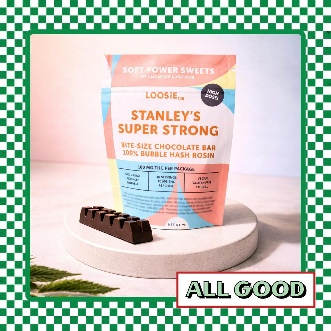 SPS Loosie | Stanley’s Super Strong Bubble Hash | Dark Chocolate Bar | 100mg