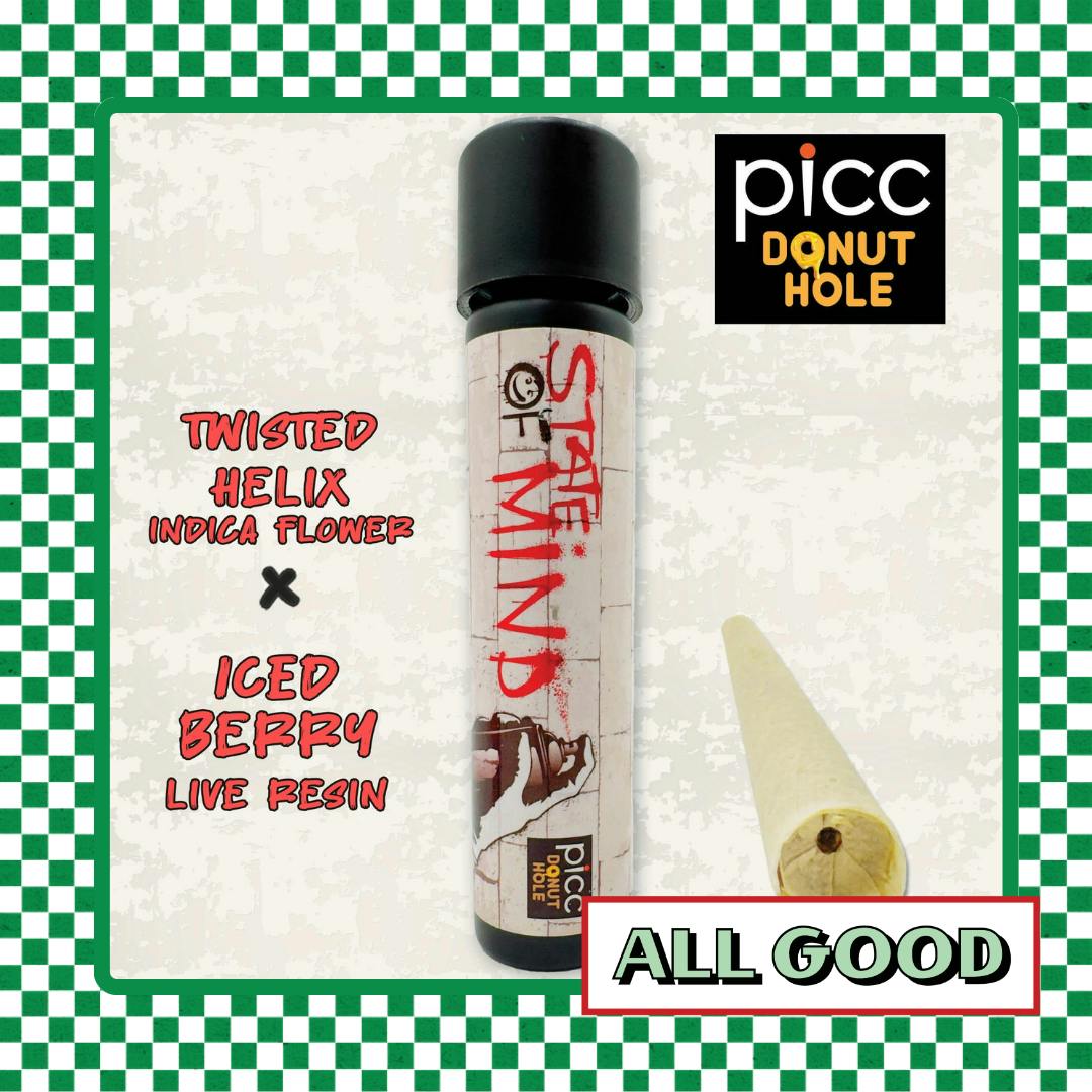 STATE OF MIND | Twisted Helix x Iced Berry | Resin Infused Pre-roll | Indica | 1g