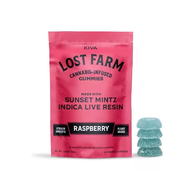Lost Farms Raspberry Live Resin Gummies - 100mg