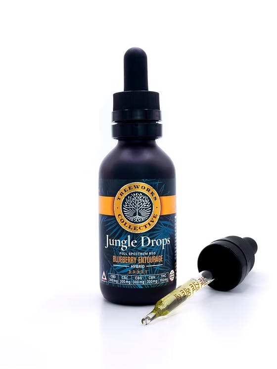 Treeworks Collective - Jungle Drops - Blueberry Entourage 3:3:3:3:1 CBD:CBC:CBG:CBN:THC - Tincture - 100mg