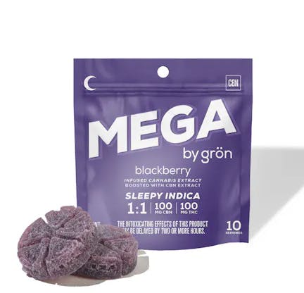 Gron - Blackberry Mega Pearl 1:1 CBN:THC - 100mg