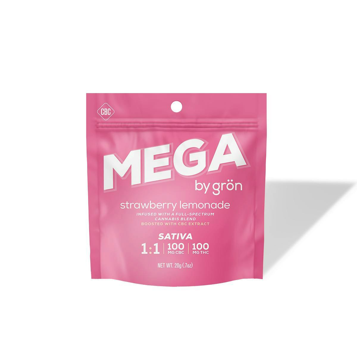 Gron - Strawberry Lemonade Mega Pearl 1:1 CBC:THC - 100mg