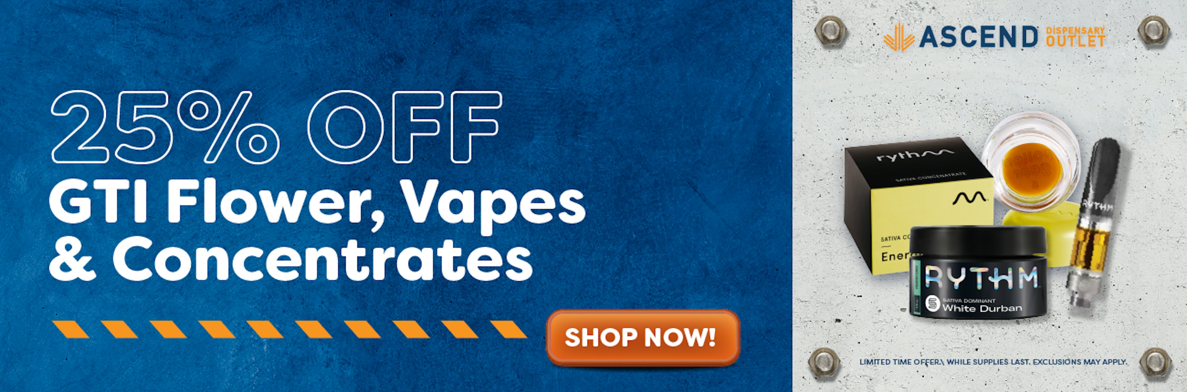 25% off GTI Flower/Vapes/Concentrates