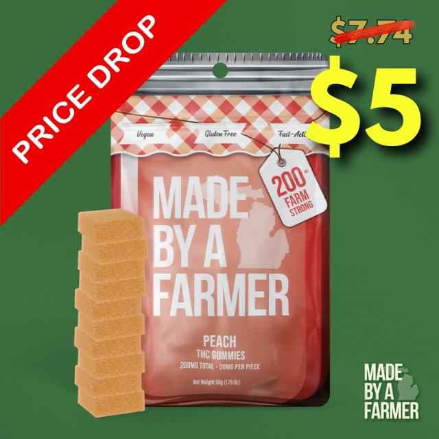 果物 mi MADE BY A FARMER – Peach | Full Spectrum Gummies - 200mg for Sale
