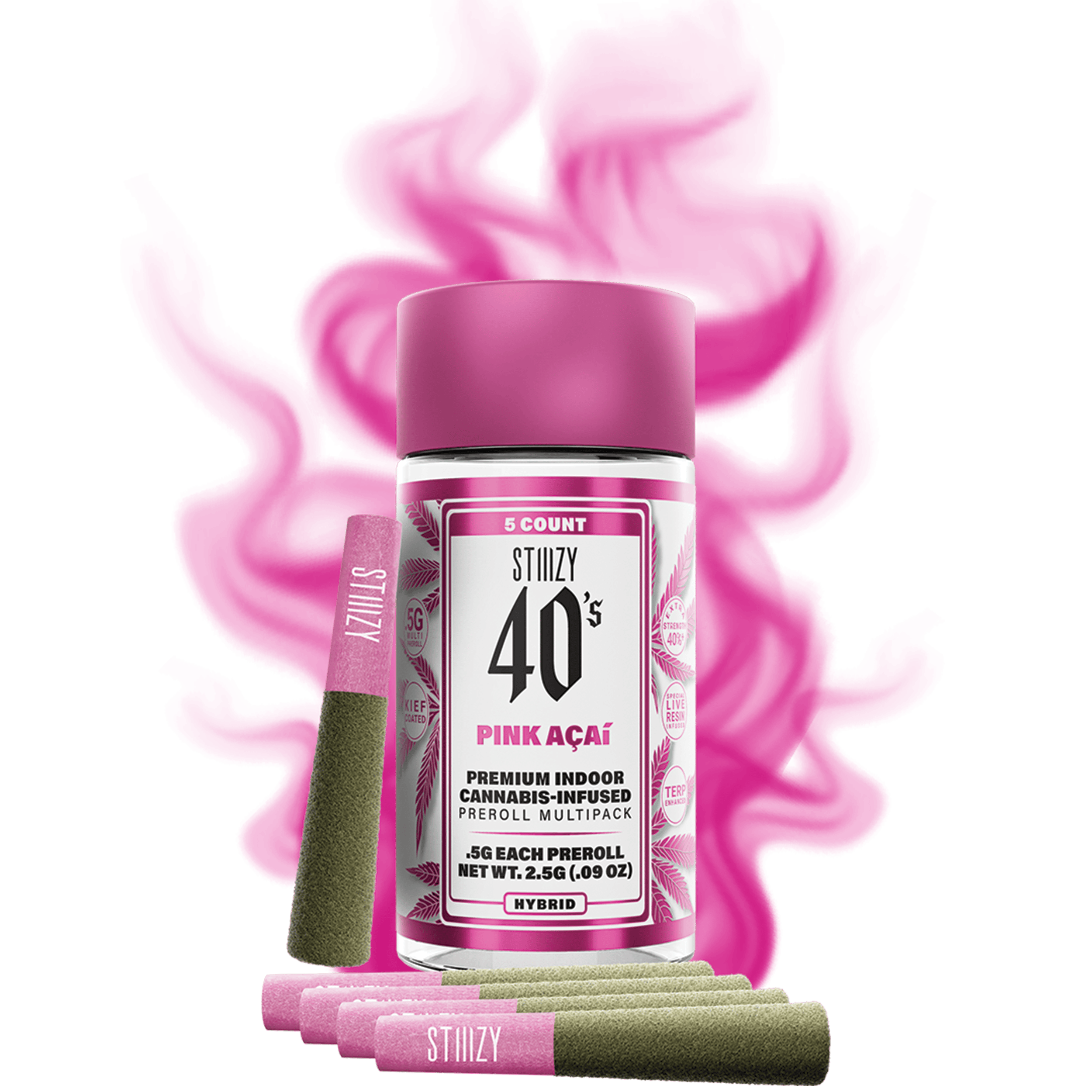 STIIIZY – Pink Acai | Infused Pre-Roll Pack (5x.5g) - 2.5g for