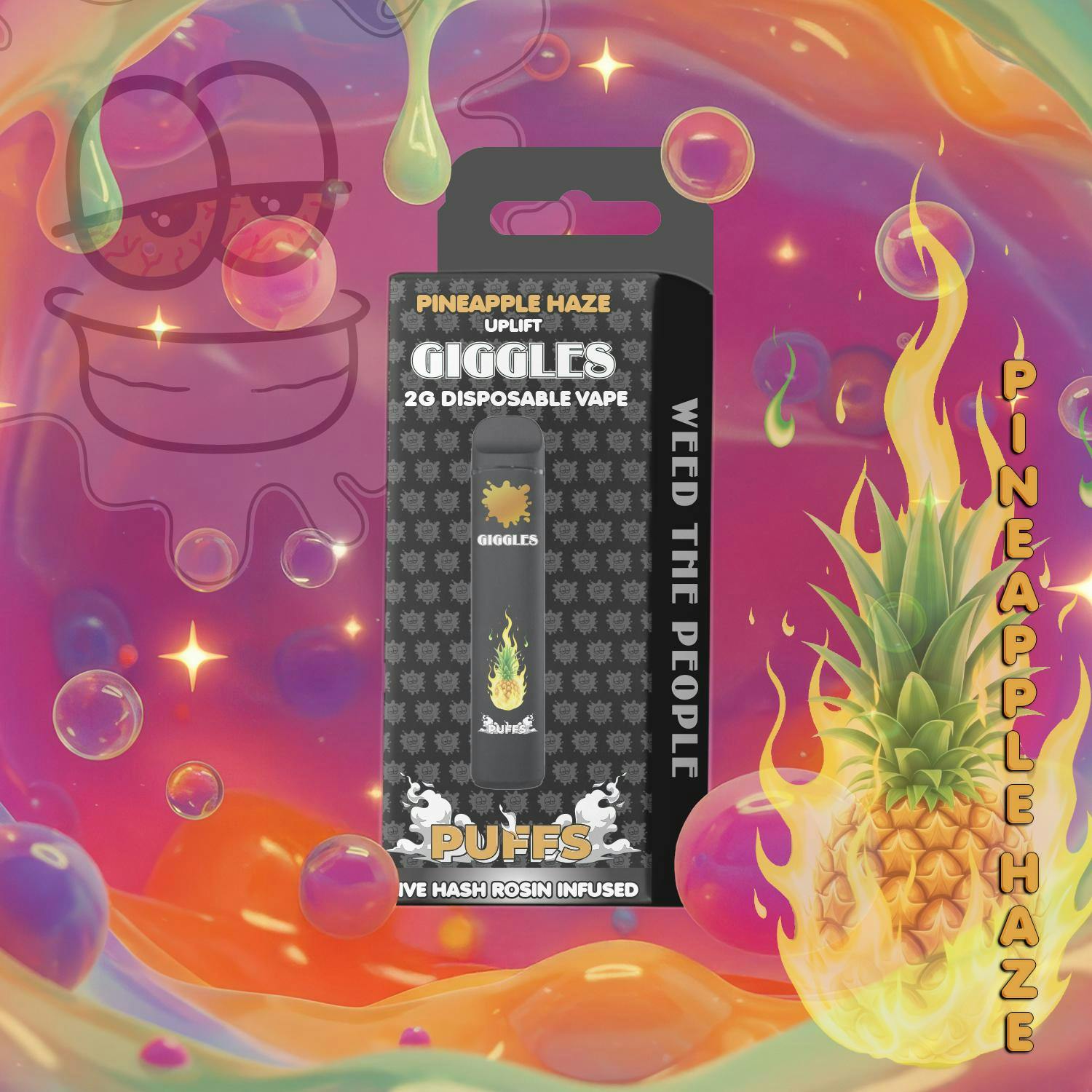 GIGGLES – Pineapple Haze | Live Hash Rosin Infused Disposable Vape