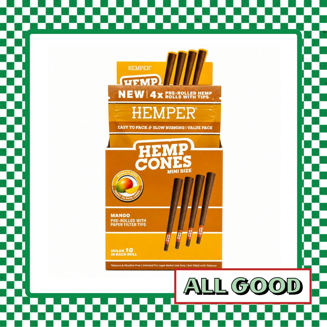 Hemper | Mini Size Hemp Cones | 4pk Mango