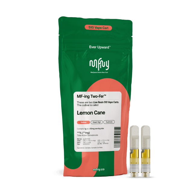 MFNY | Lemon Cane | Live Resin 510 Cart | 2pk | Sativa | 1g