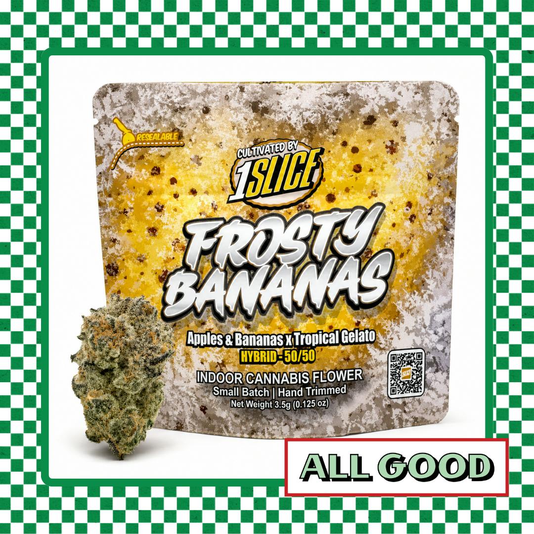 1Slice | Frosty Bananas | Pre-Ground Flower | Hybrid | 3.5g
