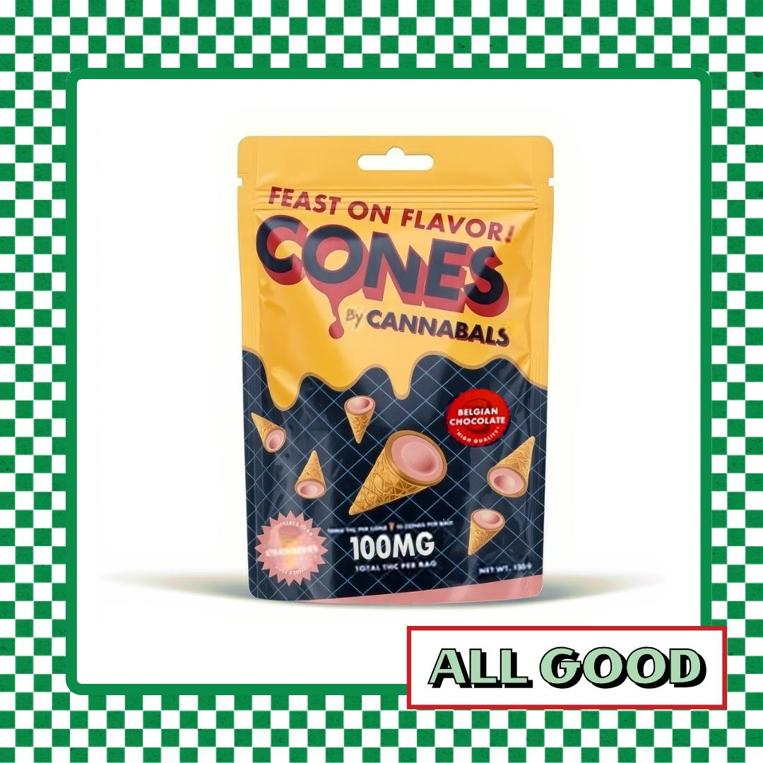 Cannabals | Strawberry Chocolate Cones | 100mg
