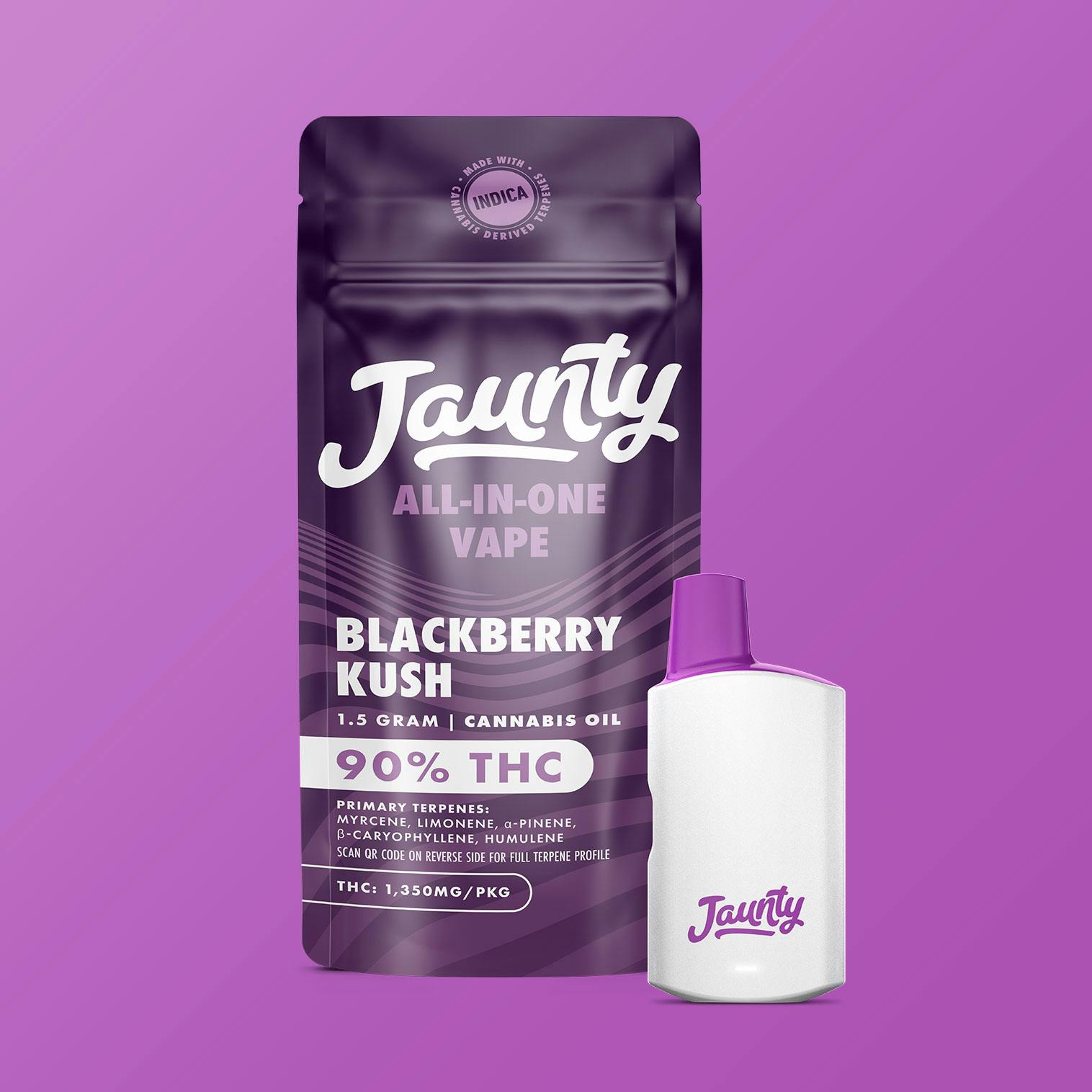 Jaunty | Blackberry Kush | AIO Vape | Indica | 1.5g - 1.5g | Vapes | Jaunty  | All Good Dispensary (Rec) | 3405 Avenue H Brooklyn, NY 11210