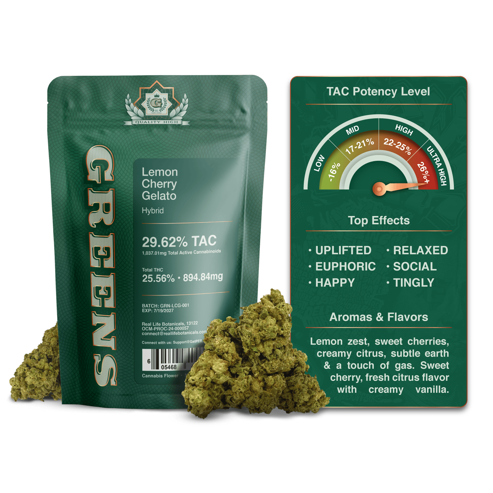 Shop Lemon Cherry Gelato | 'Greens' | Flower | 3.5g - 3.5g at Long