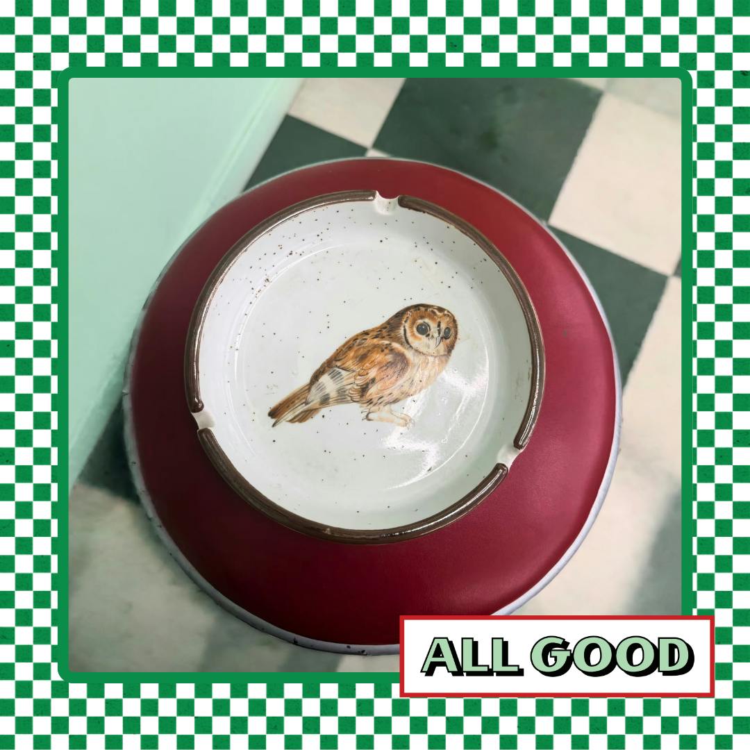 Antique Ashtray | Large | Round Owl