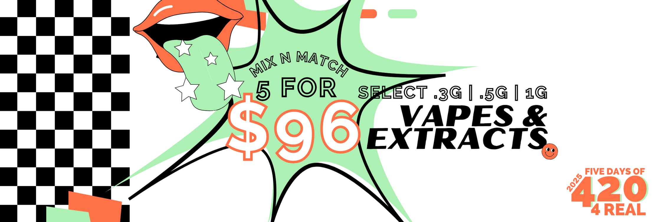 Vapes & Extracts (Select .3g, .5g, 1g) : Mix N' Match 5 for $96!