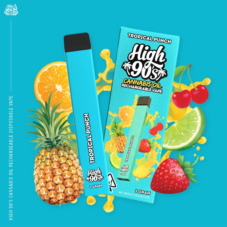 High 90's - Tropical Punch - 1G - All In One - 1g | Vaporizers | High 90's | Packs OC (Rec) | 2840 South Croddy Way Santa Ana, CA 92704