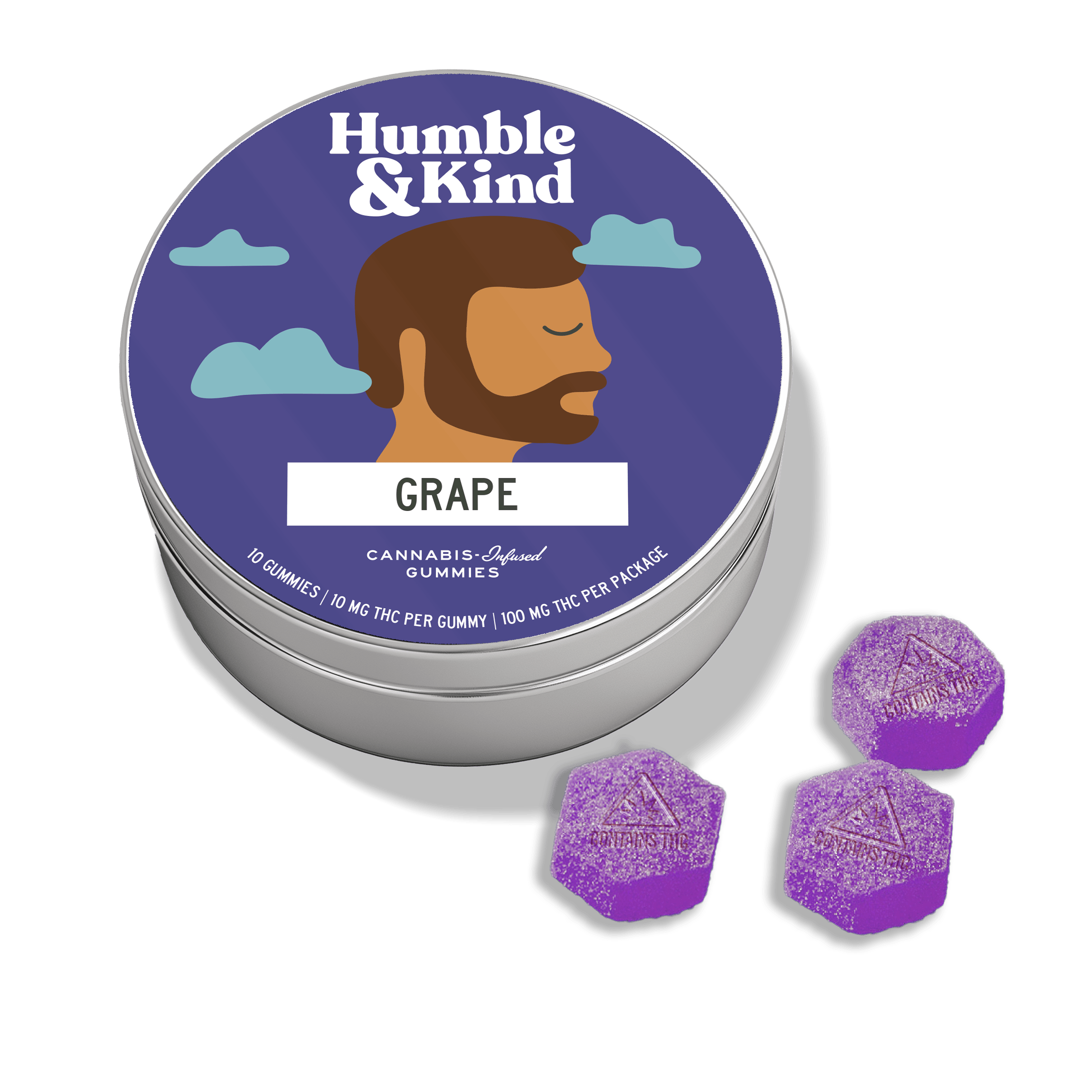 Grape Gummies 10pk - 100mg | Edibles | Humble & Kind | Verona