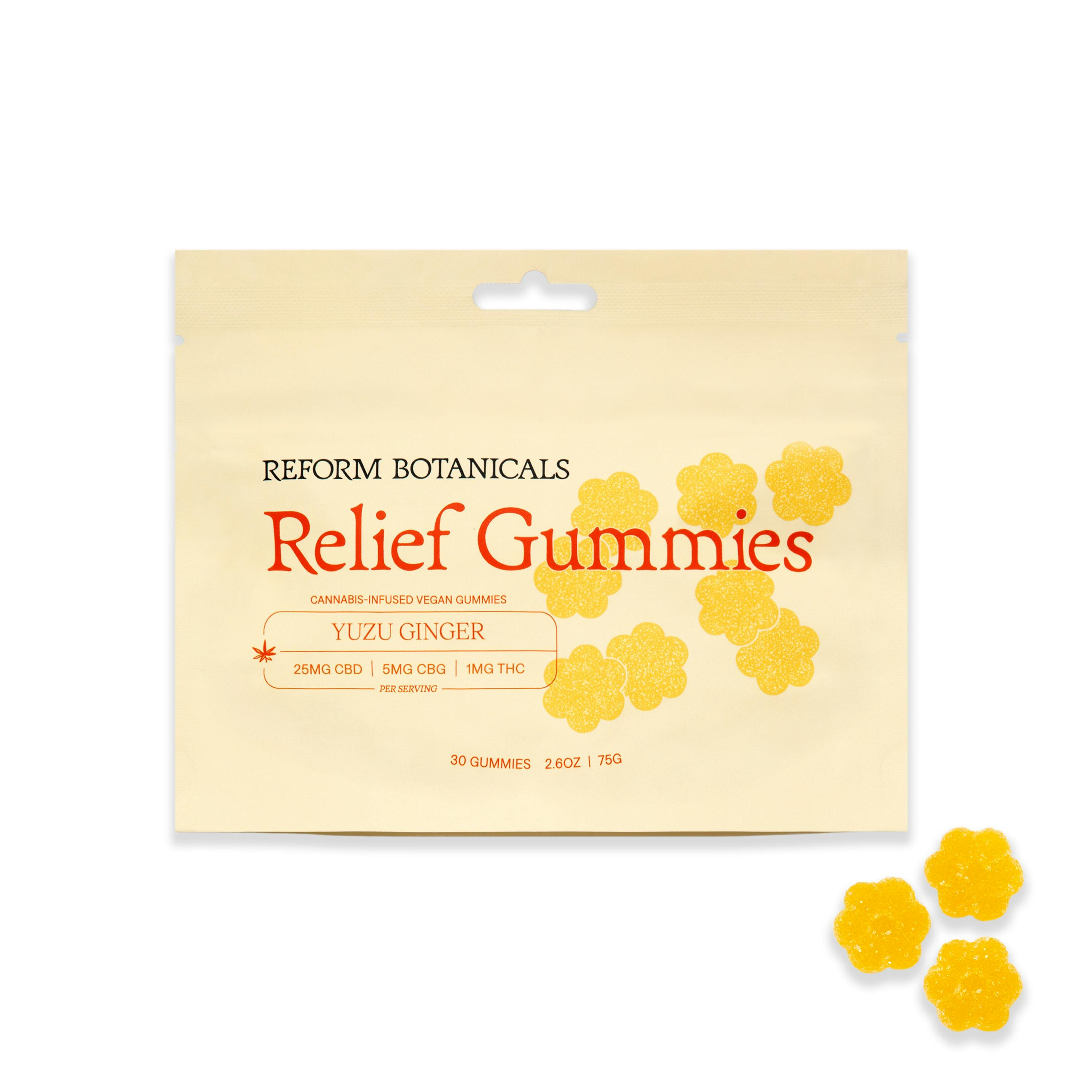 Reform Botanicals | CBD | Relief - Yuzu Ginger | 30pk | 1mg THC : 5mg CBG : 25mg CBD