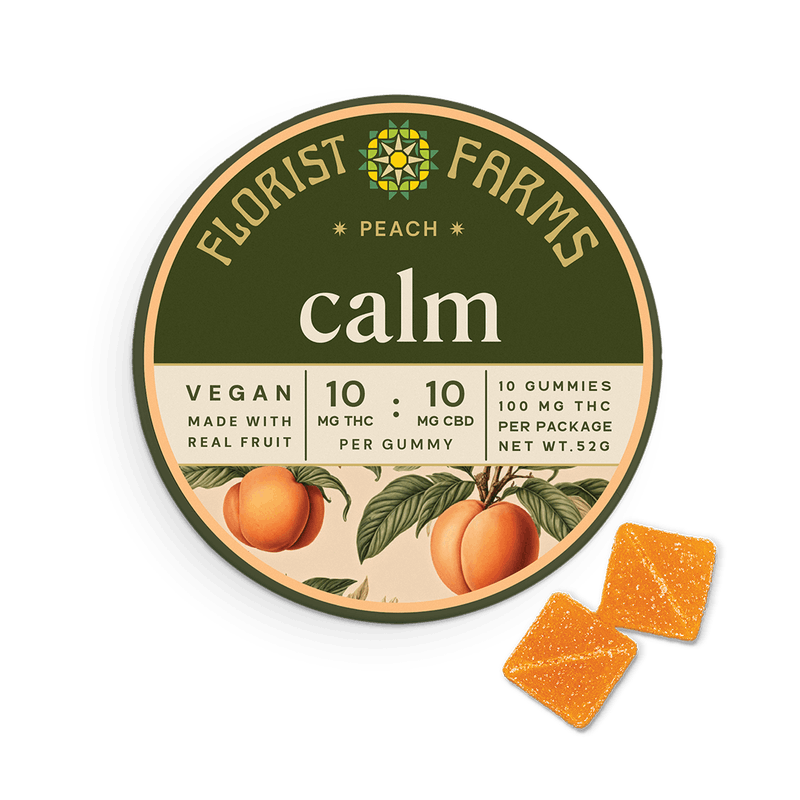 Florist Farms | Gummy | 10pk | 100mg | Calm Peach THC:CBD