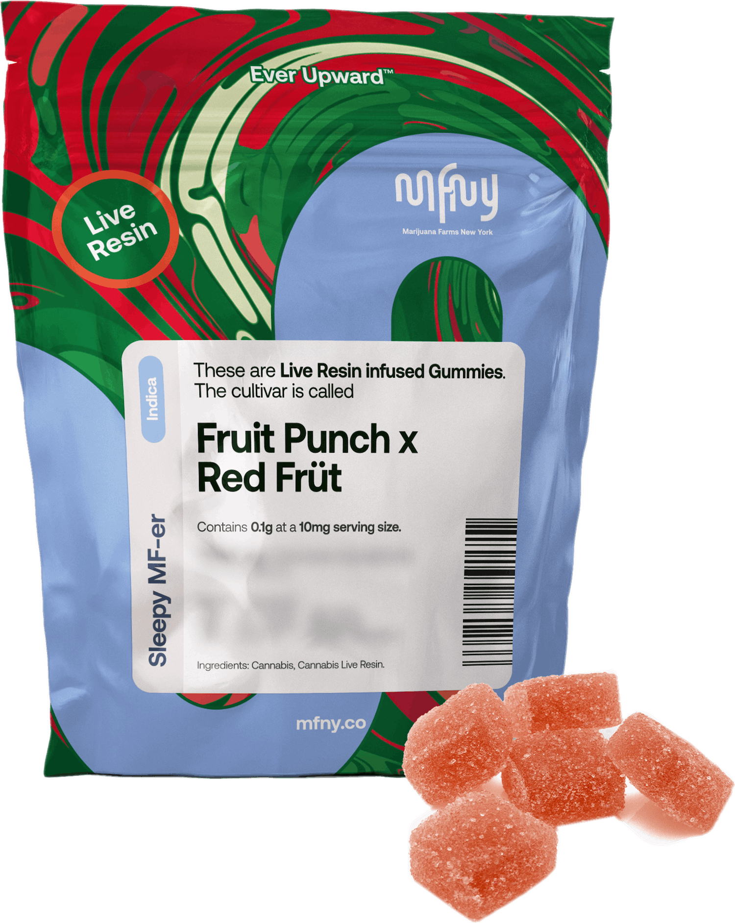 MFNY | Gummy | 10pk | 100mg | Live Resin Fruit Punch x Red Frut