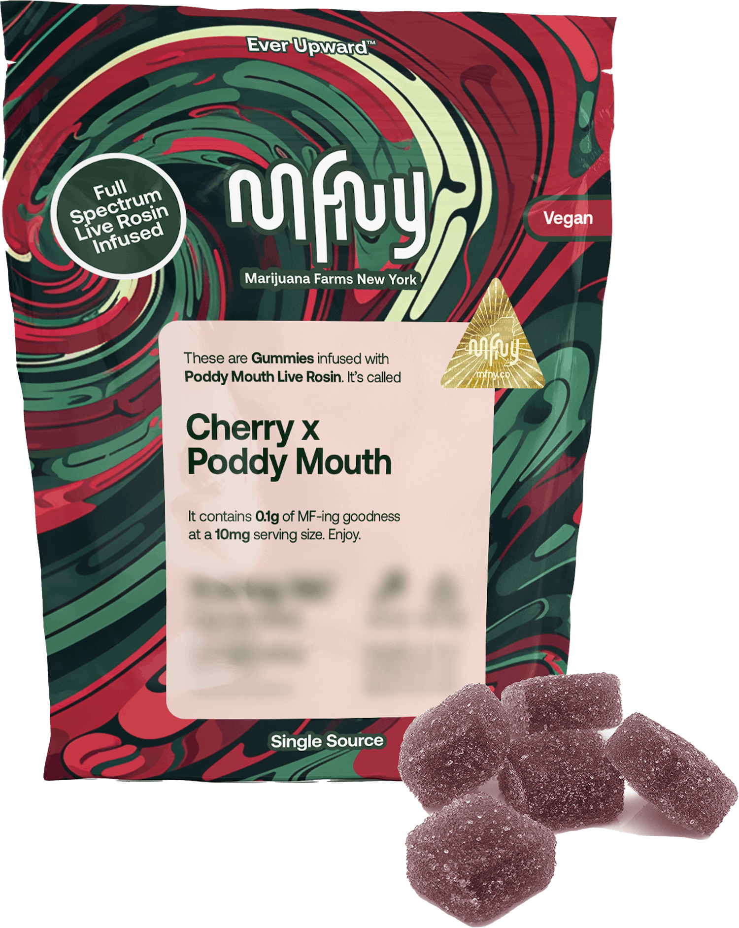MFNY | Gummy | 10pk | 100mg | Live Rosin Cherry x Poddy Mouth