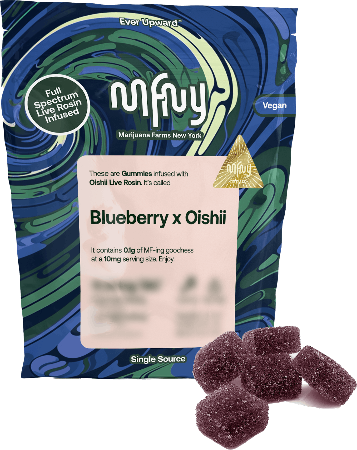 MFNY | Gummy | 10pk | 100mg | Live Rosin Blueberry x Oishii