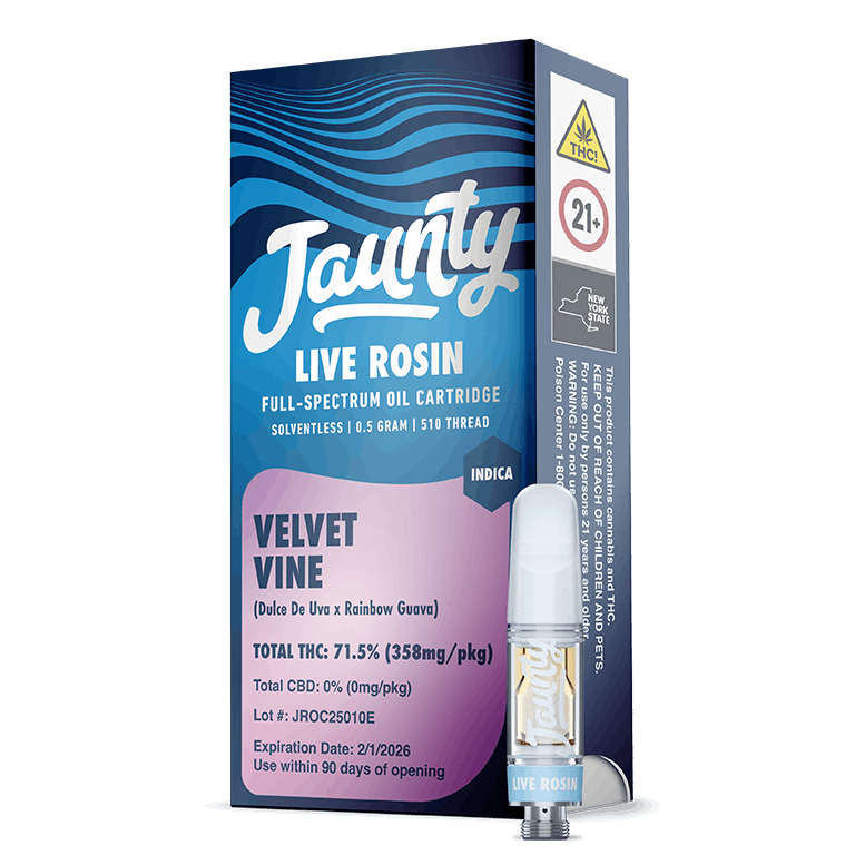 Jaunty | Vape | .5g Cart | Live Rosin Velvet Vine