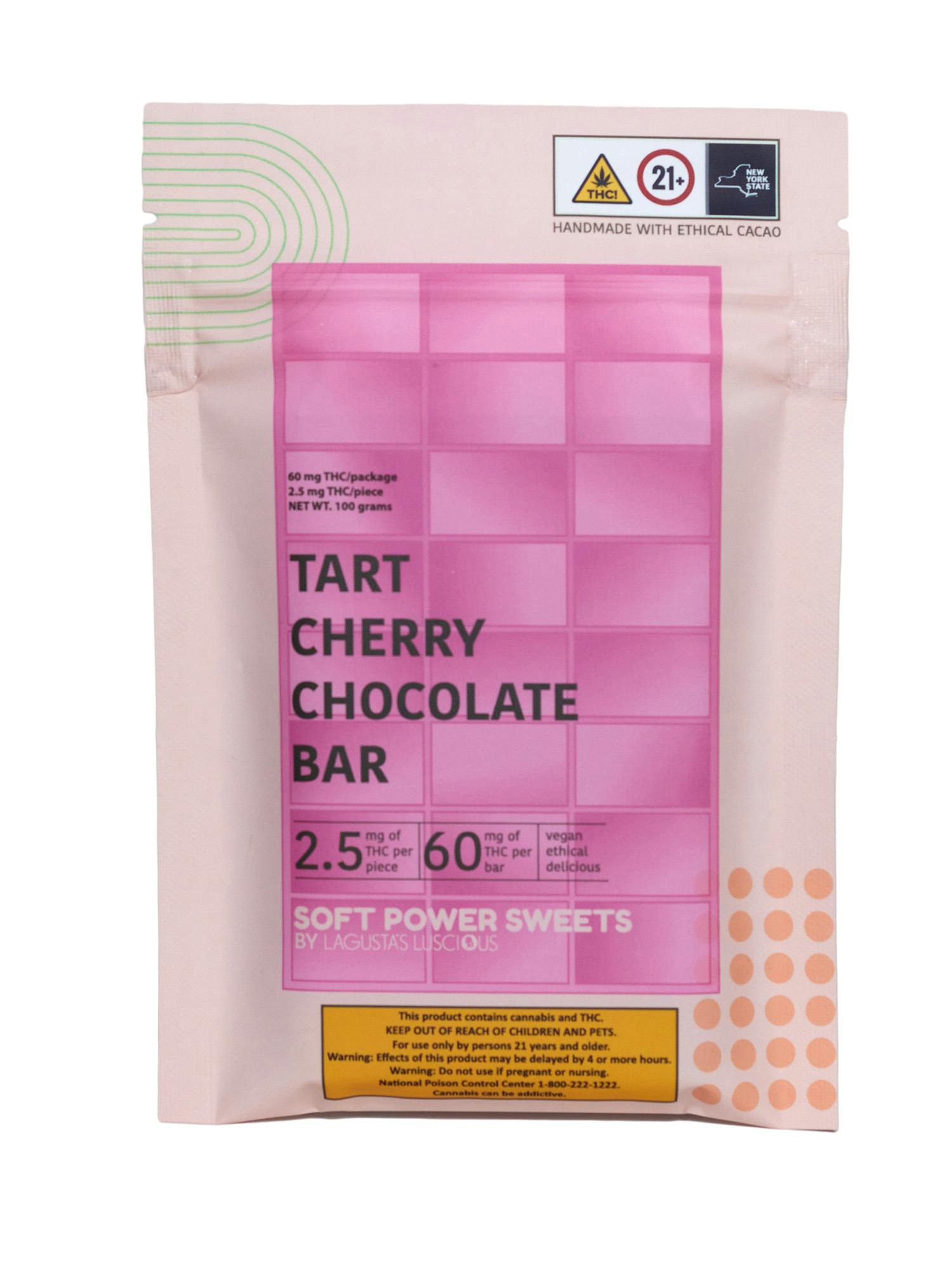 Soft Power Sweets | Tart Cherry Chocolate Bar | 60mg