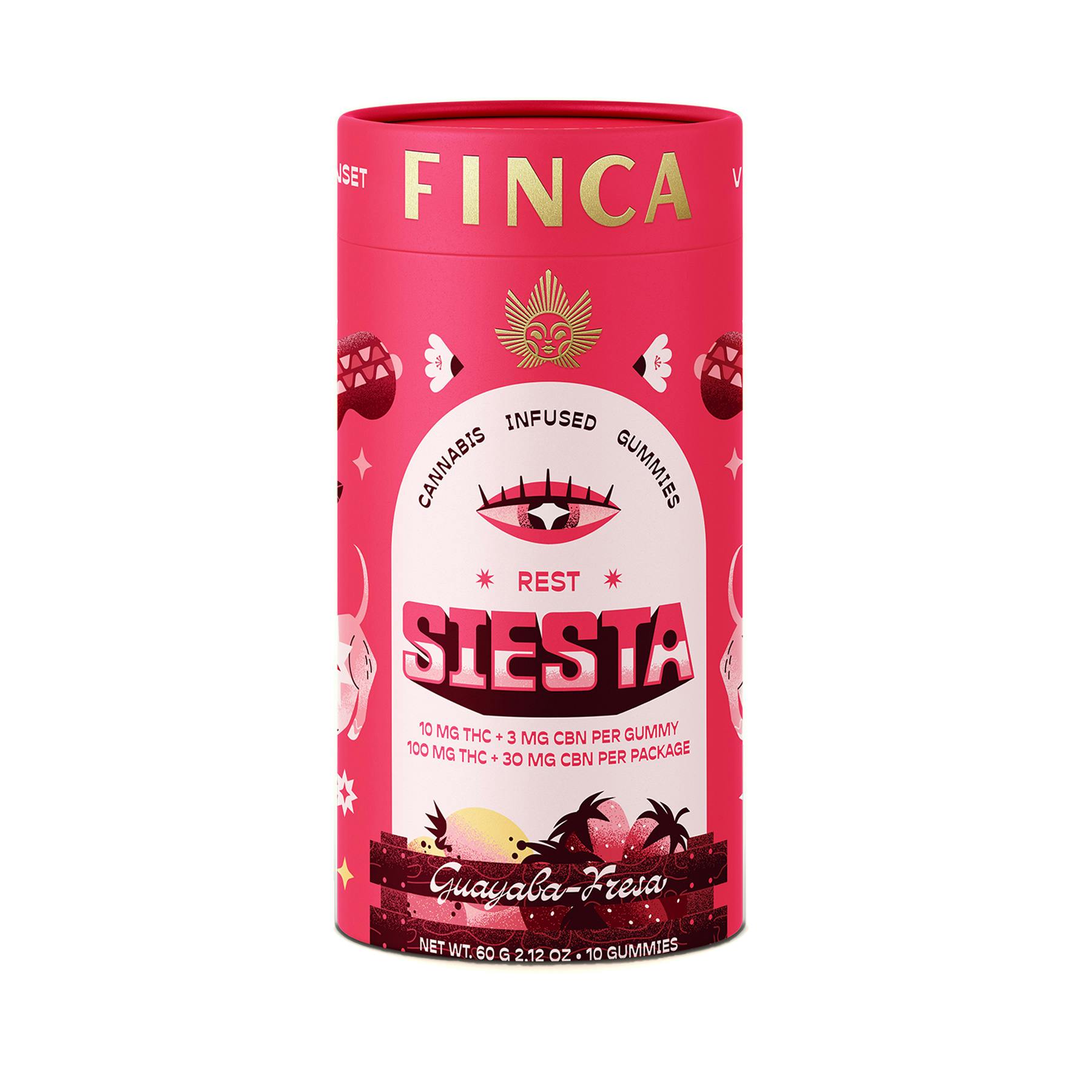 Finca | Gummy | 10pk | 100mg | REST Siesta Guava Strawberry 10:3 THC:CBN