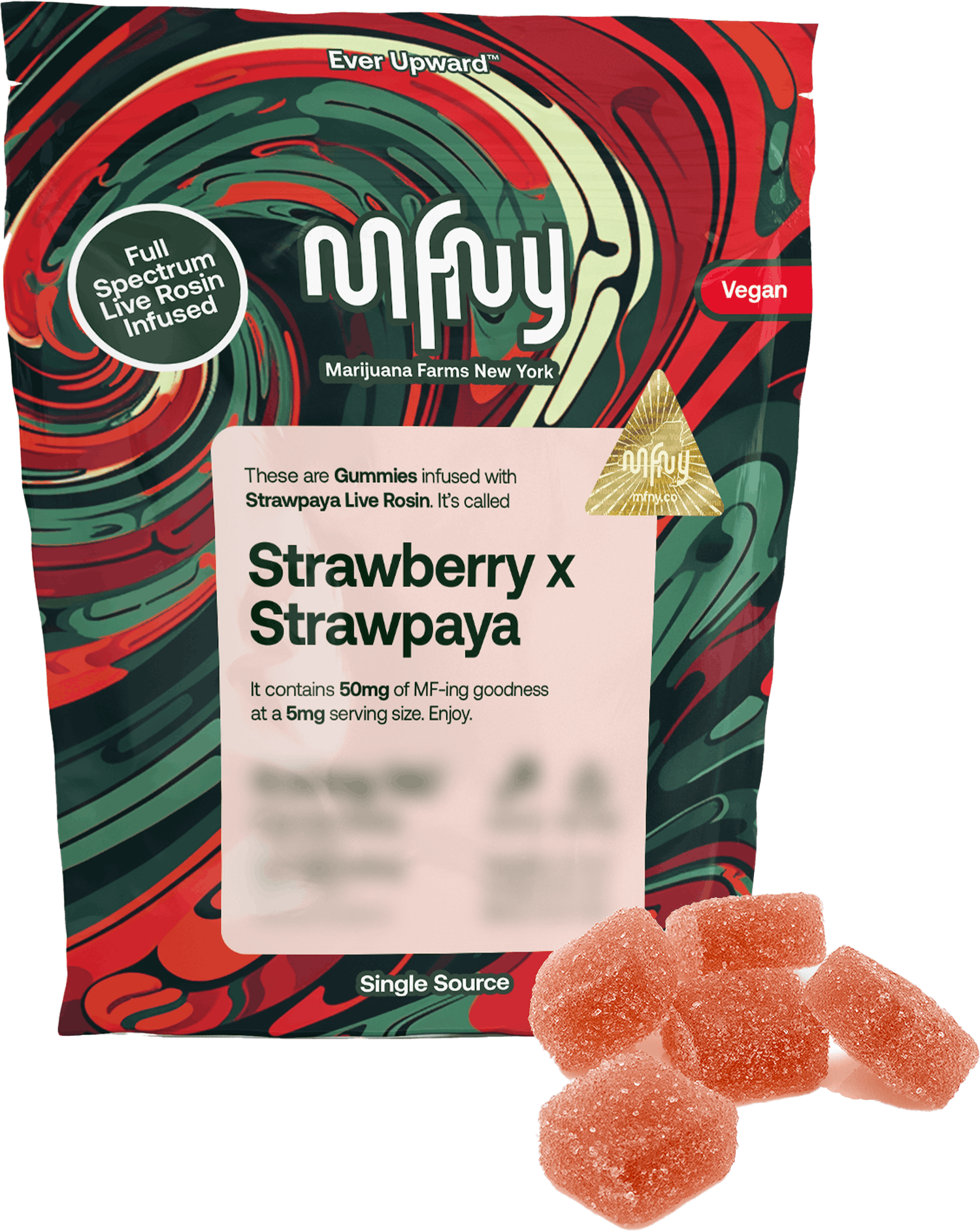 MFNY | Gummy | 10pk | 100mg | Live Rosin Strawberry X Strawpaya