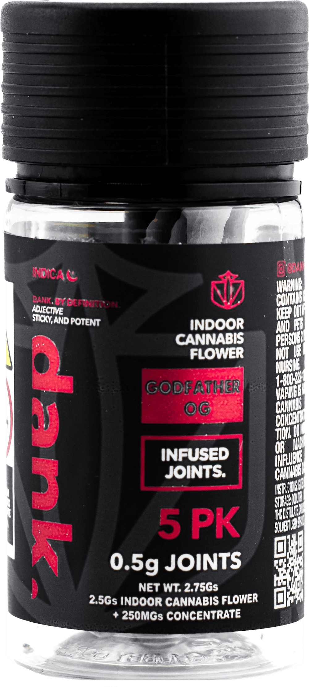 Dank | Preroll | 5pk | 2.75g | Infused Godfather OG