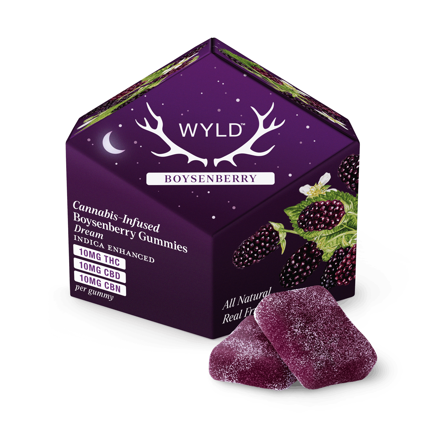 WYLD | Gummy | 10pk | 100mg | Dream Boysenberry 1:1:1 (THC:CBD:CBN)