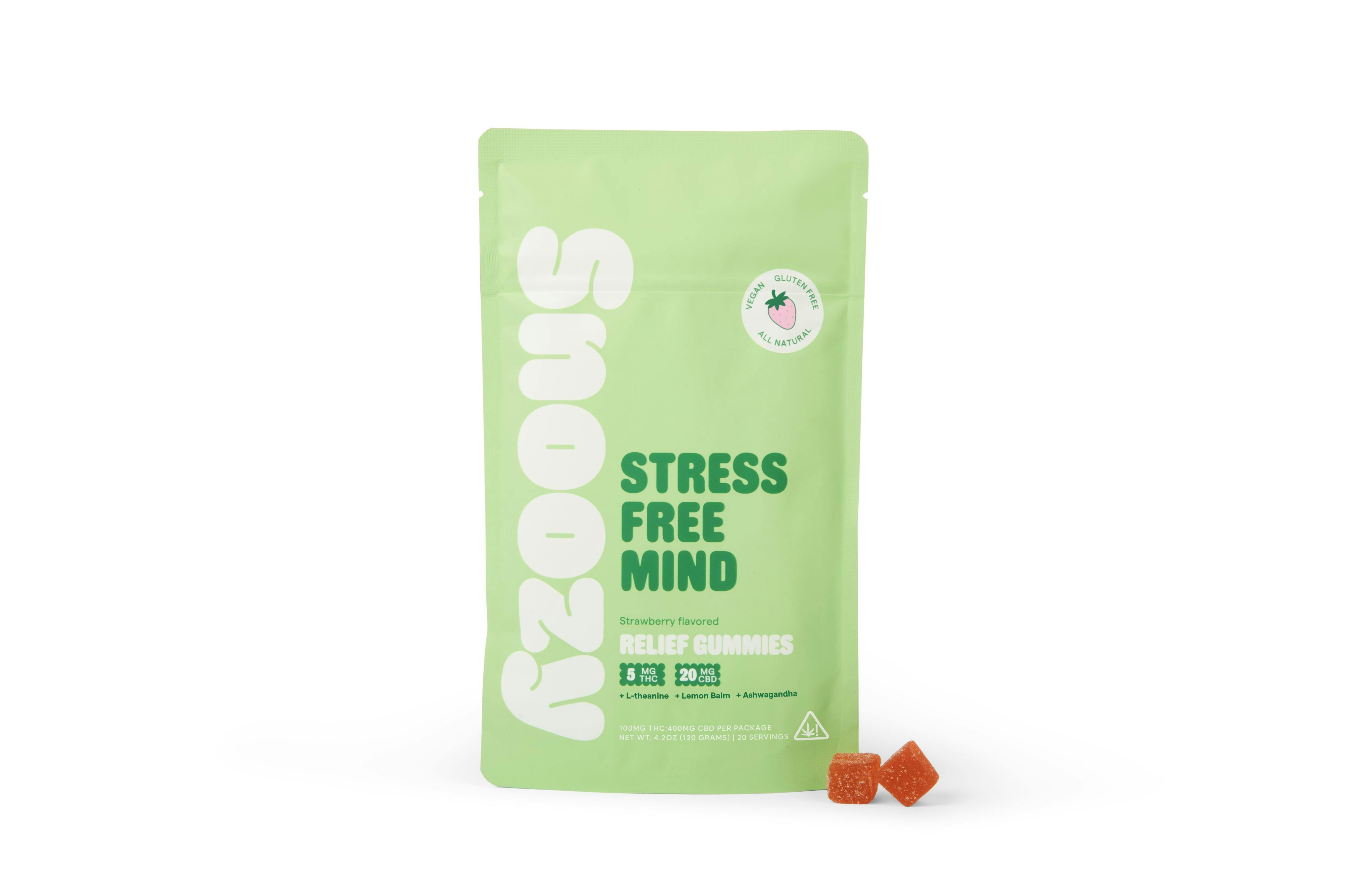 Snoozy | Gummy | 20pk | 100mg | 1:4 | Stress Free Mind | Strawberry (THC:CBD)