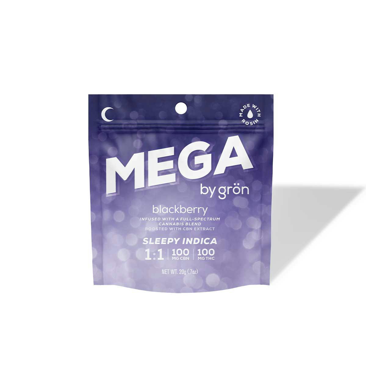 Gron | Gummy | 100mg | 1:1 | Mega Blackberry - Sleepy Indica