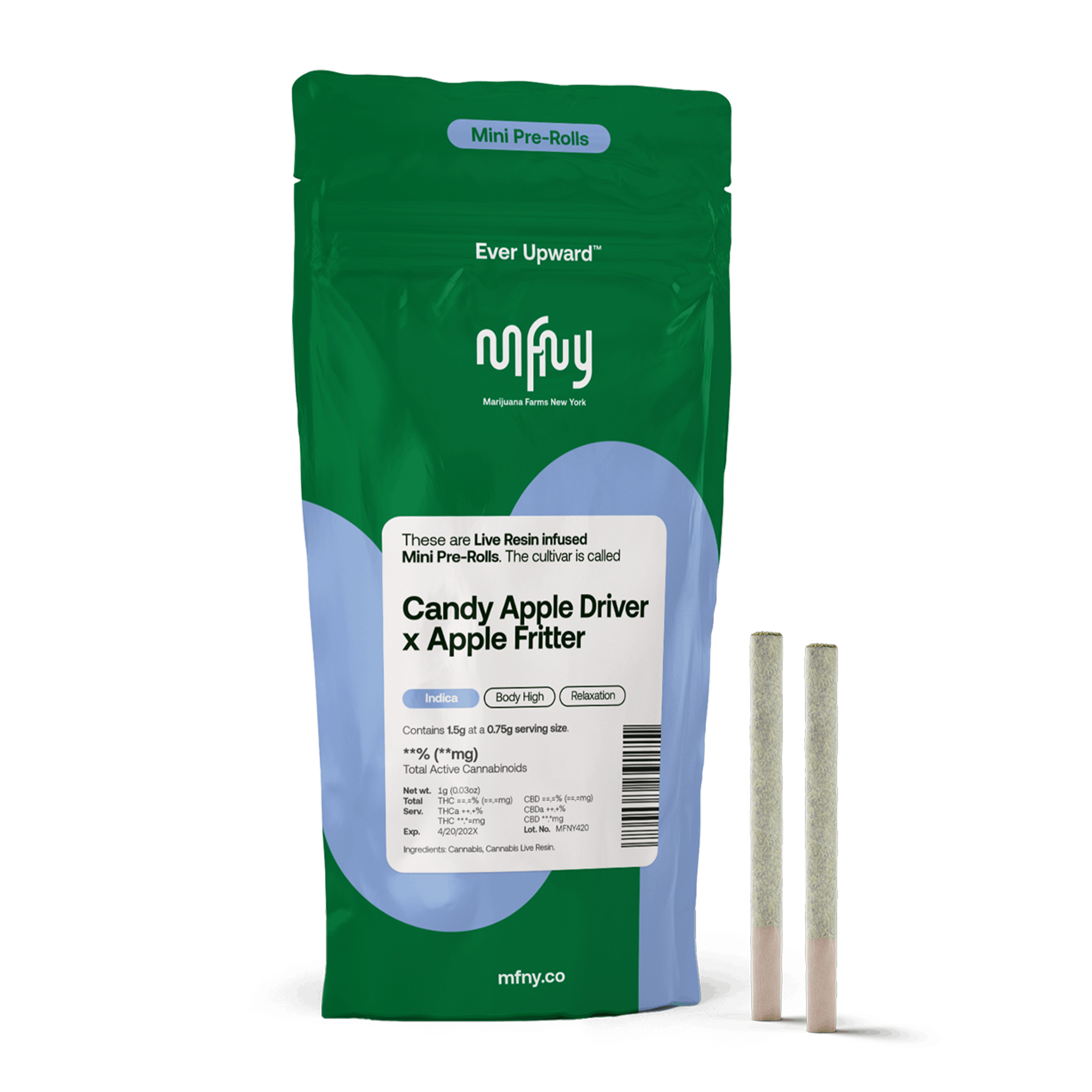 MFNY | Preroll | 2pk | 1.5g | Live Resin Infused Candy Apple Driver x Apple Fritter
