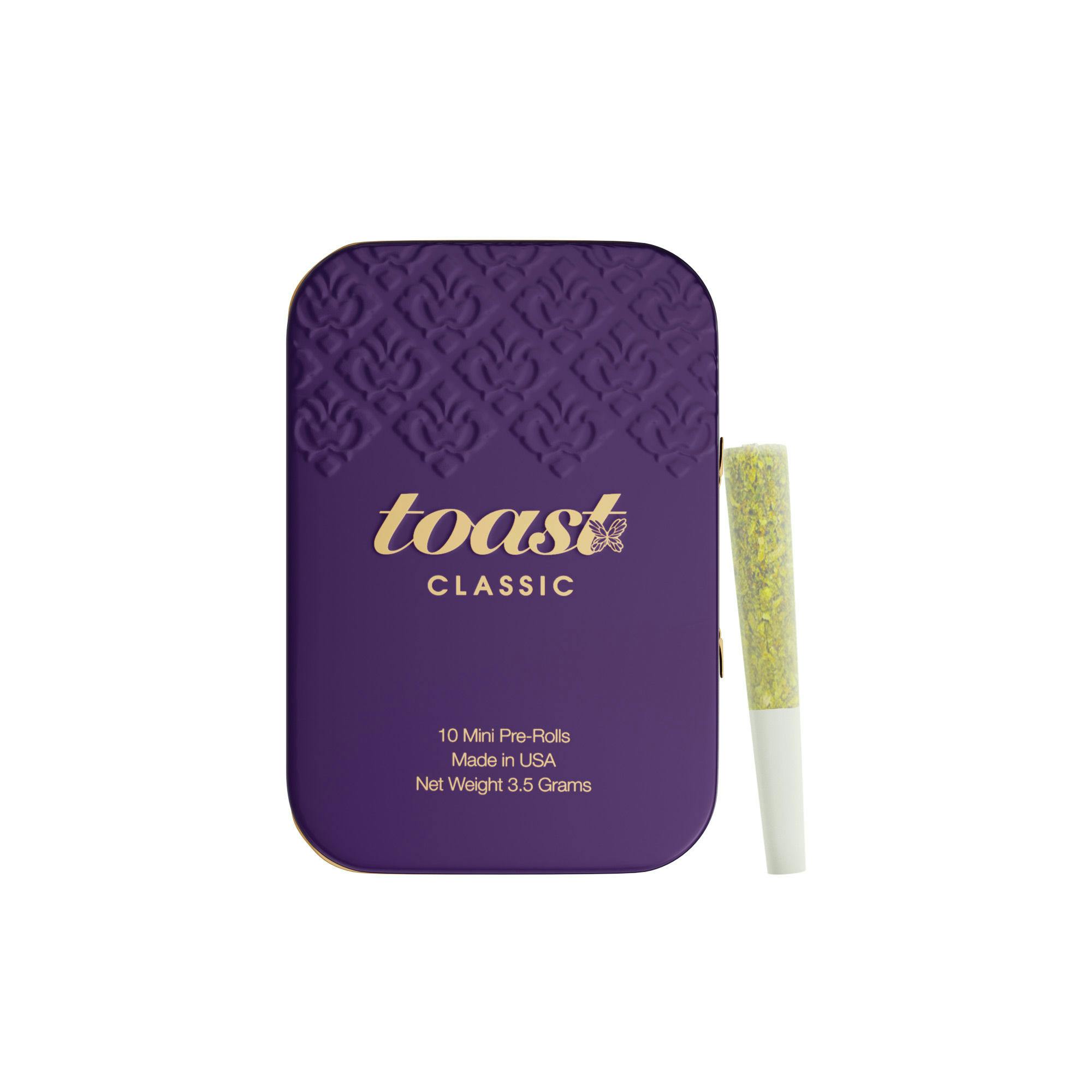 Toast | Preroll | 10pk | 3.5g | Classic Minis - Velvet Grasshopper