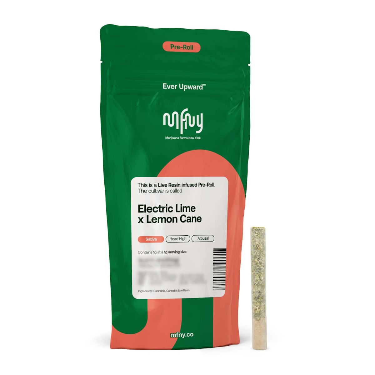 MFNY | Preroll | 1g | Live Resin Infused Electric Lime x Lemon Cane