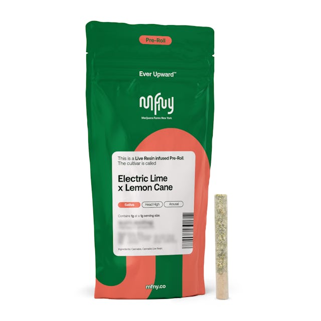 MFNY | Preroll | 1g | Live Resin Infused Electric Lime x Lemon Cane