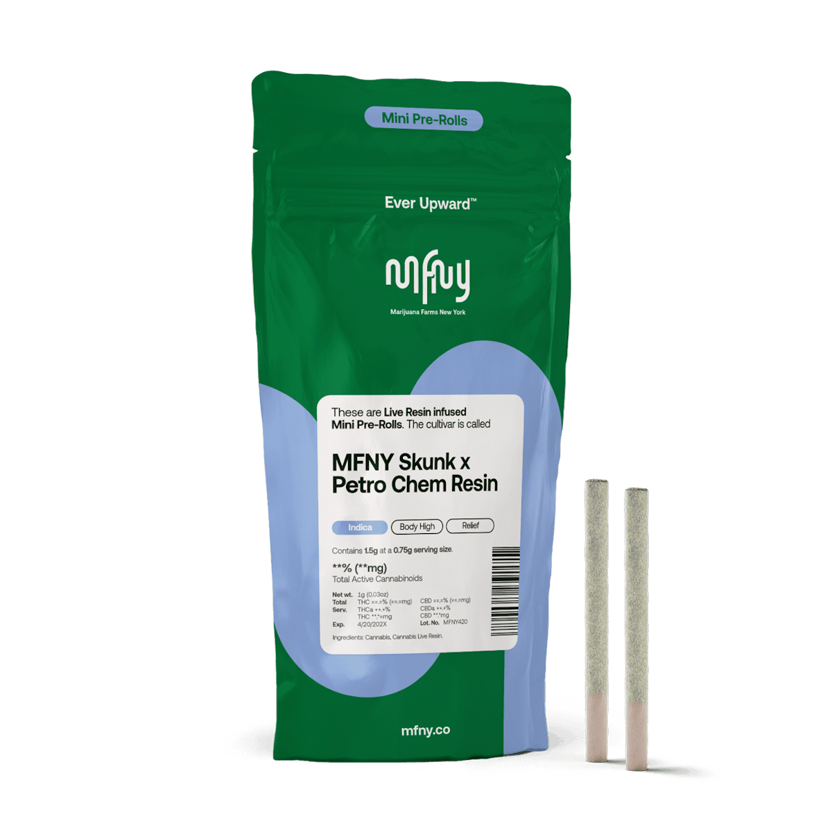 MFNY | Preroll | 2pk | 1.5g | Live Resin Infused MFNY Skunk x Petro Chem