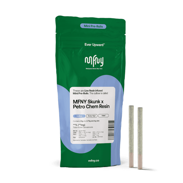 MFNY | Preroll | 2pk | 1.5g | Live Resin Infused MFNY Skunk x Petro Chem