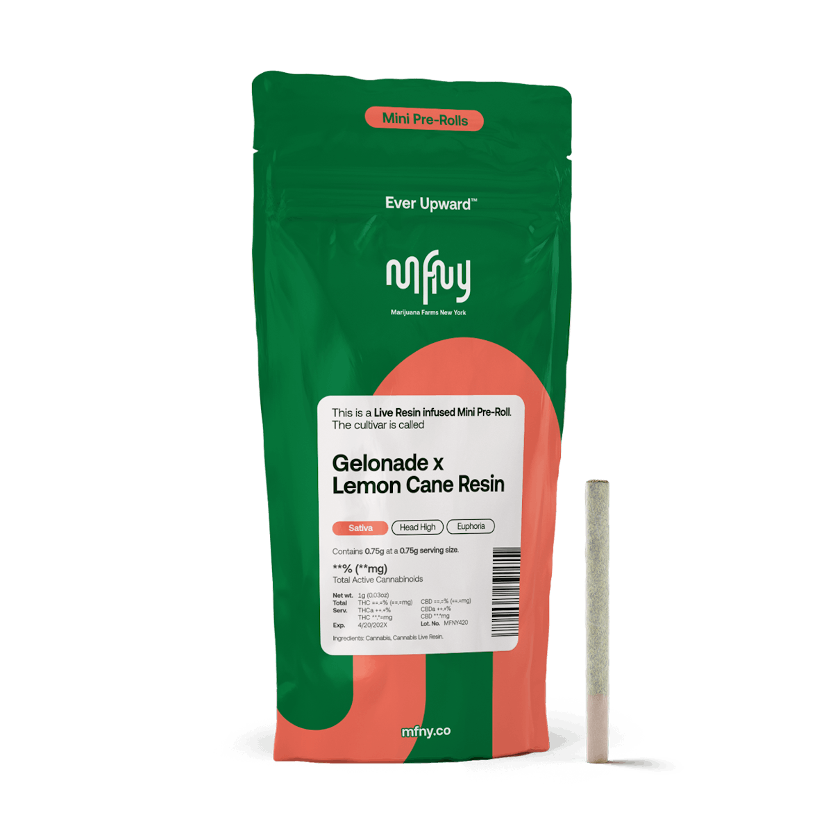 MFNY | Preroll | .75g | Live Resin Infused Gelonade x Lemon Cane