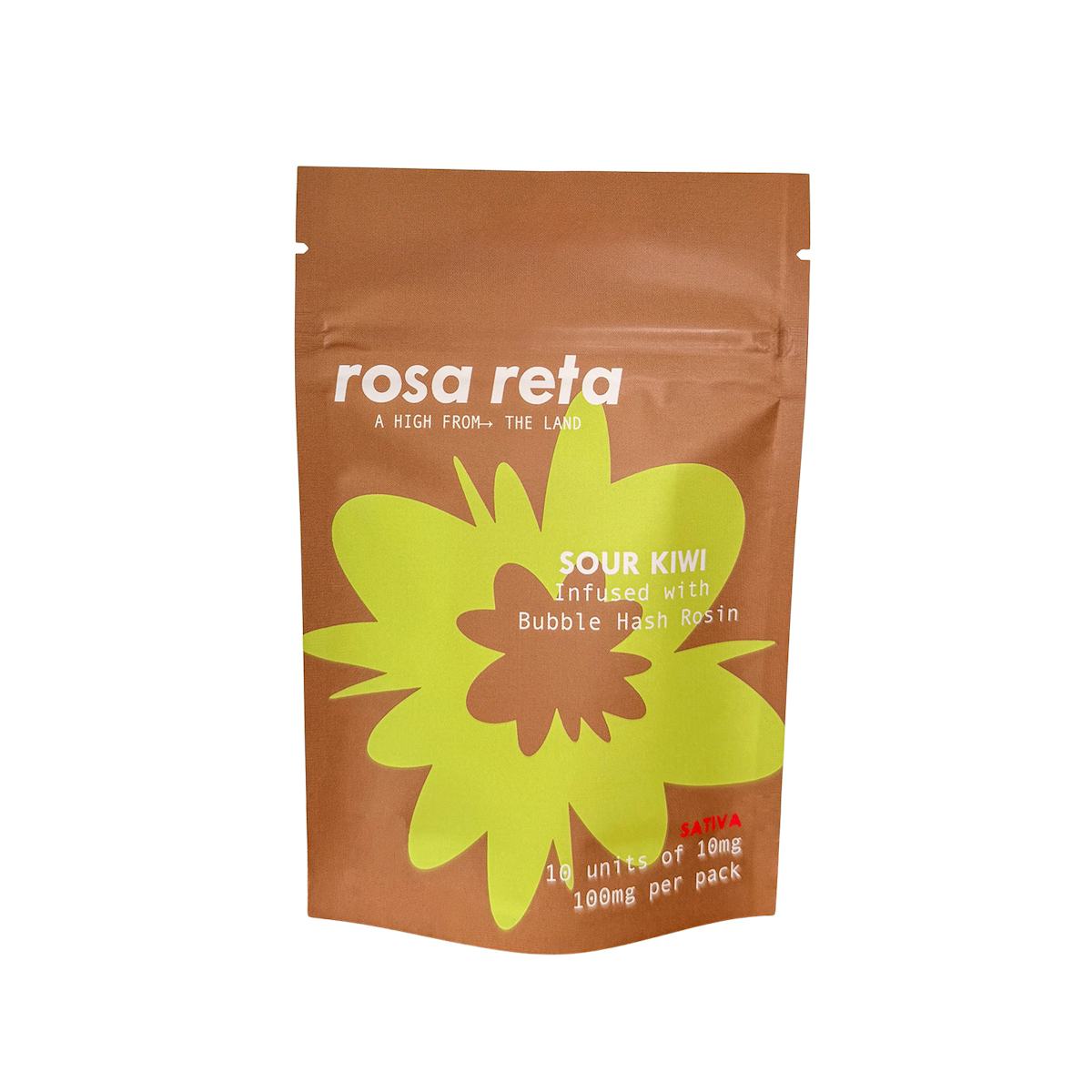 Rosa Reta | Gummy | 10pk | 100mg | Bubble Hash Rosin Sour Kiwi