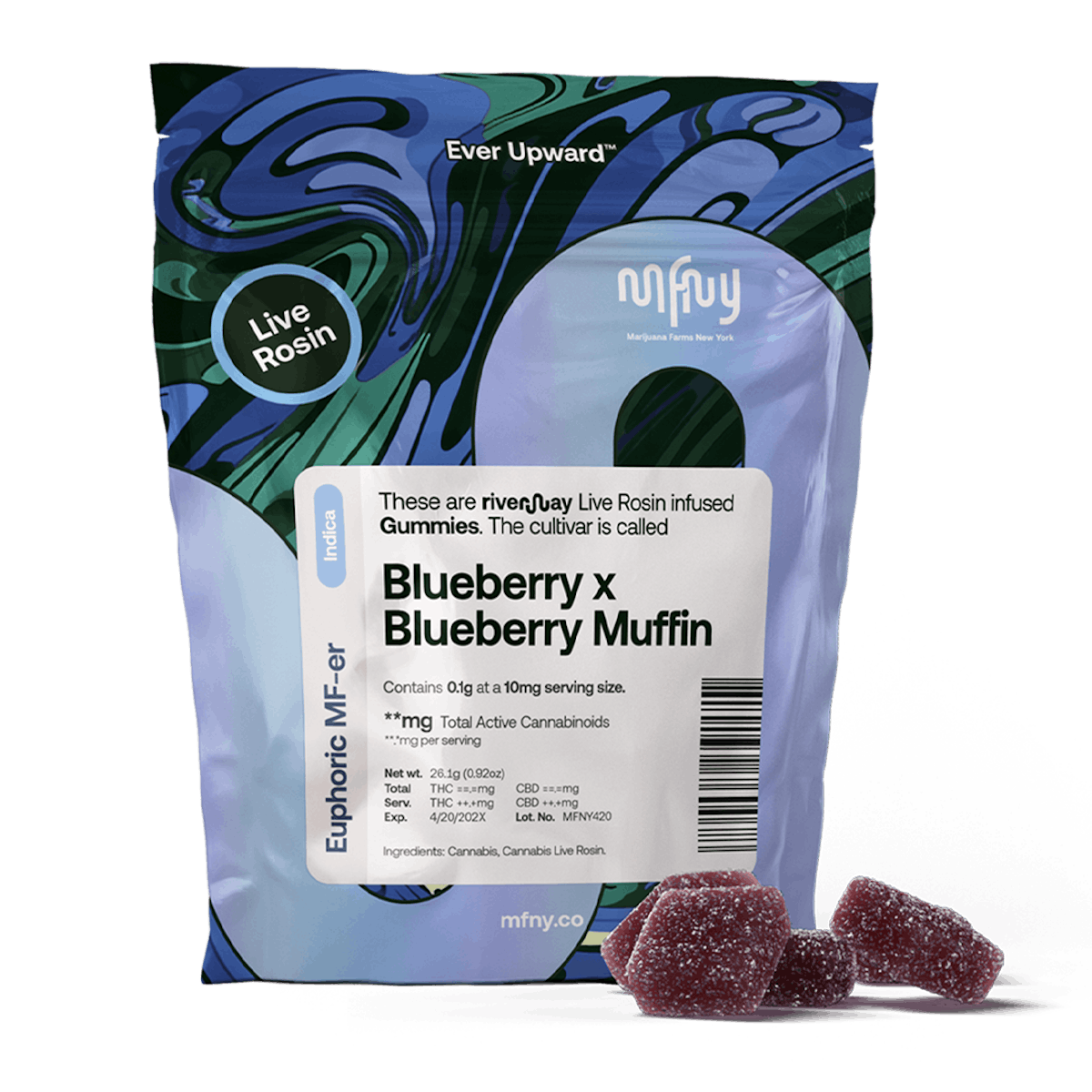 MFNY | Gummy | 10pk | 100mg | Live Rosin Blueberry x Blueberry Muffin
