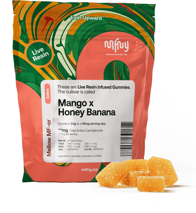 MFNY | Gummy | 10pk | 100mg | Live Resin Mango X Honey Banana