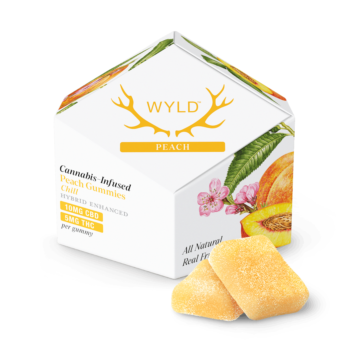 WYLD | Gummy | 10pk | 50mg | Chill Peach 1:2 (THC:CBD)