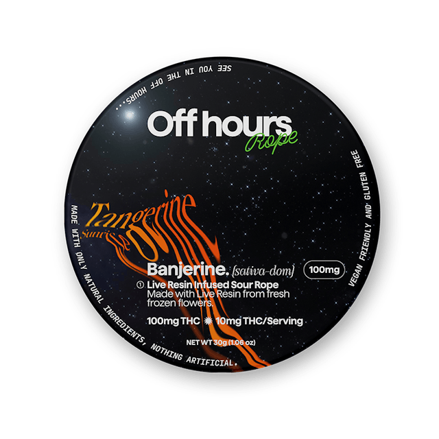 Off Hours | Gummy | 100mg | Live Resin Banjerine ‘Sour Tangerine Sunrise' Rope