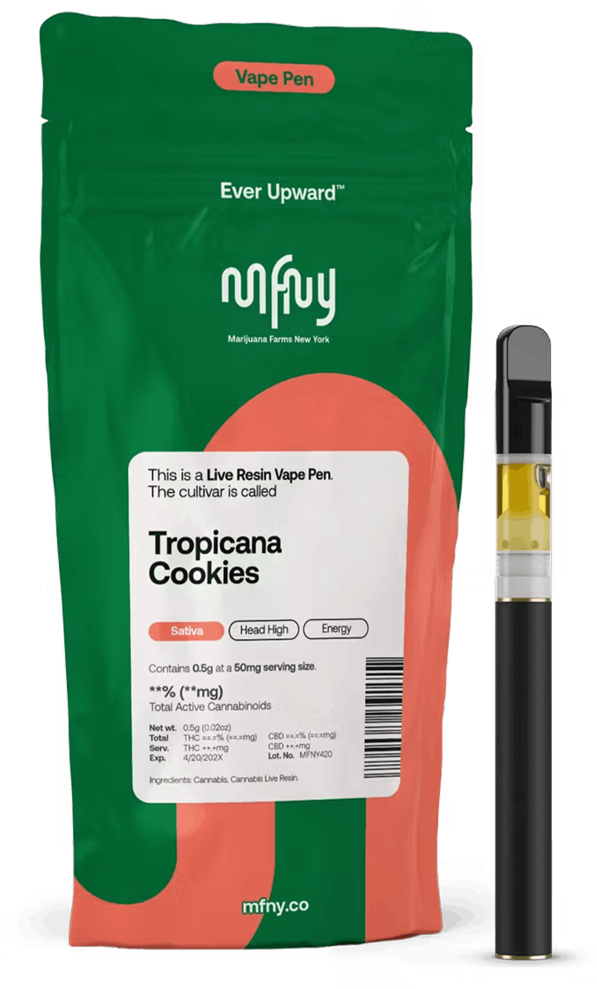 MFNY | Vape | .5g AIO | Live Resin Tropicana Cookies