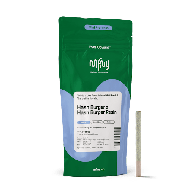MFNY | Preroll | .75g | Live Resin Infused Hash Burger x Hash Burger