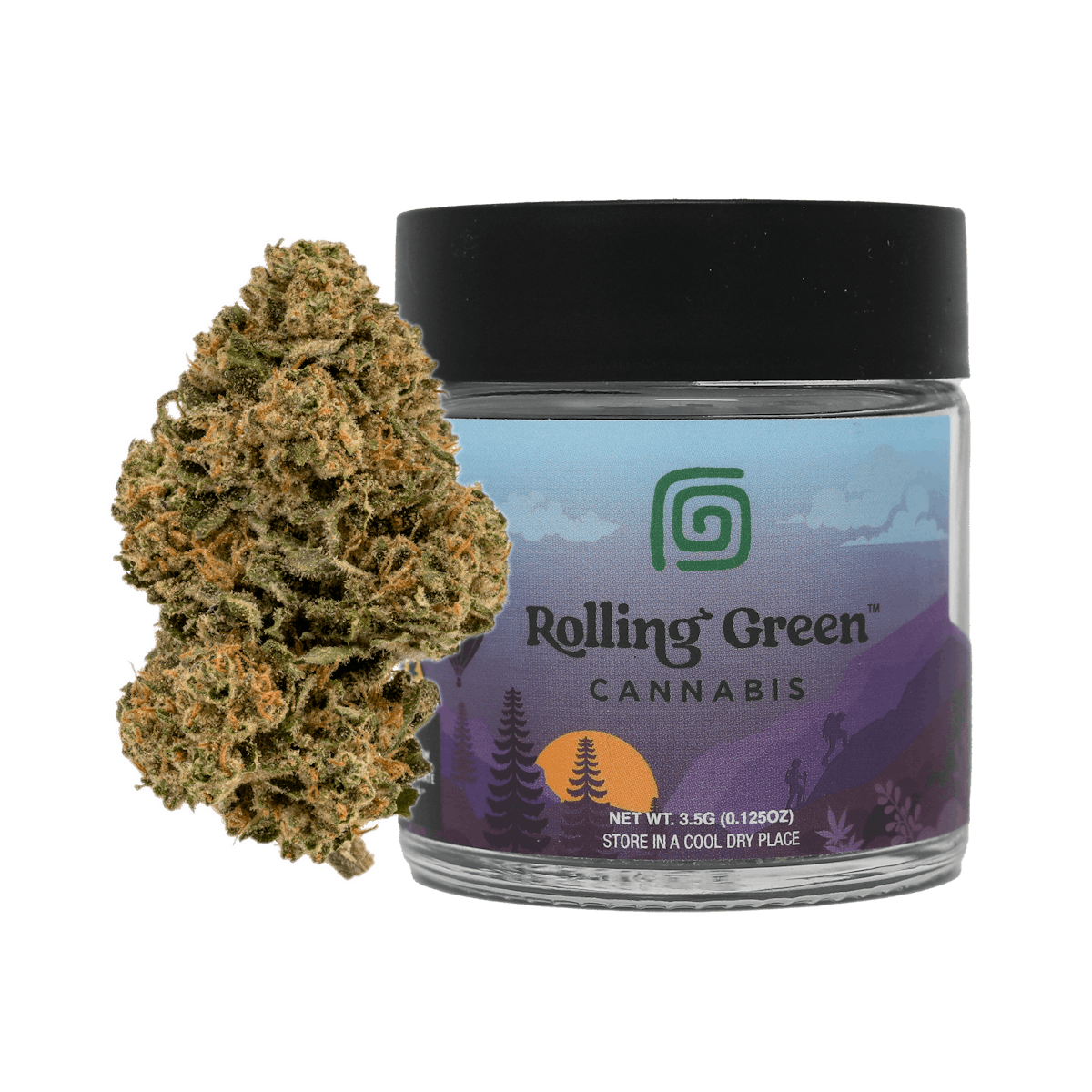 Rolling Green | Flower | Premium Jar | 3.5g | White Runtz
