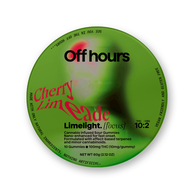 Off Hours | Gummy | 10pk | 100mg | LIMELIGHT Cherry Limeade (THC:CBG:CBD)